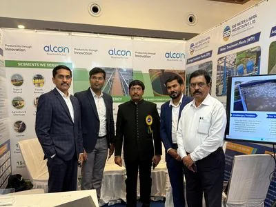 Industry leaders visiting the SBS Water stand