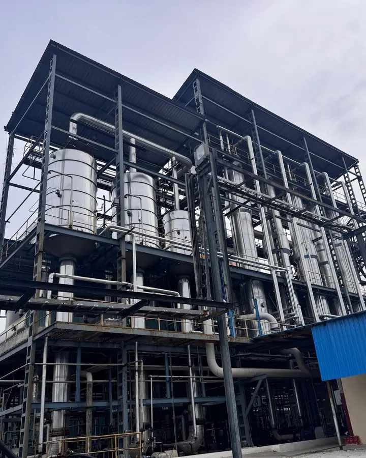 Evaporator plant structure at a sugar industry site served by SBS Water