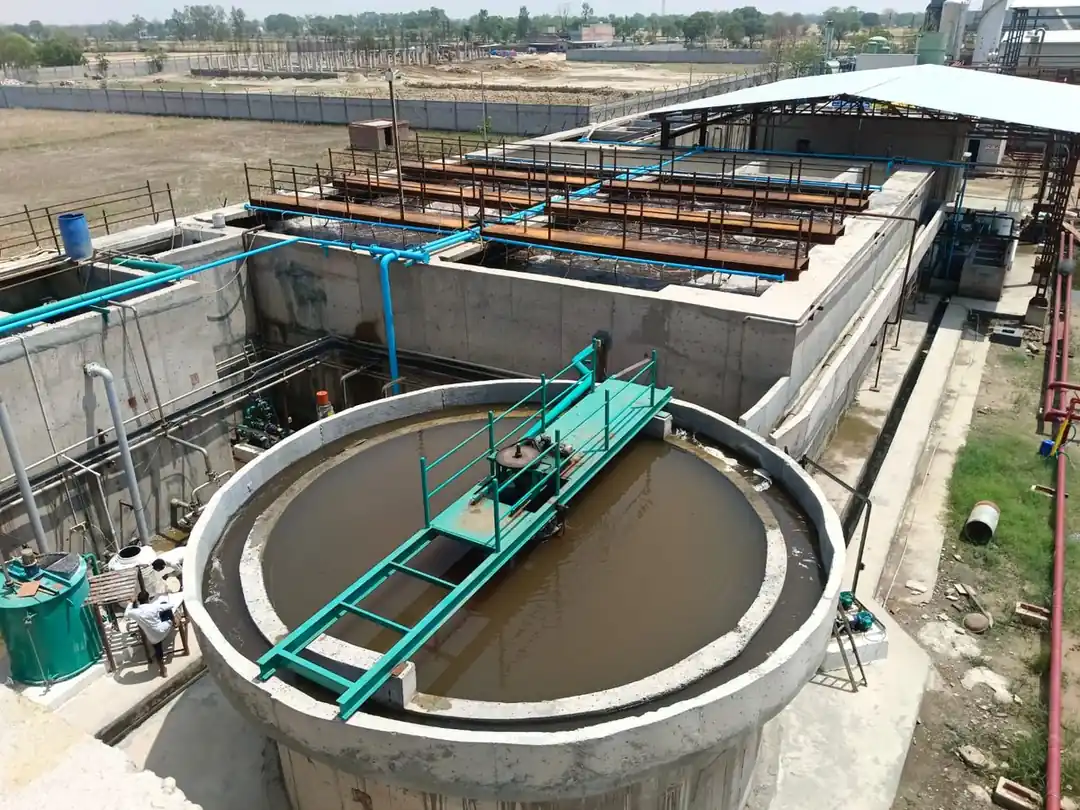 Clarifier and biological treatment tanks of the 1,000 KLPD distillery condensate polishing unit at Allianz Distillery
