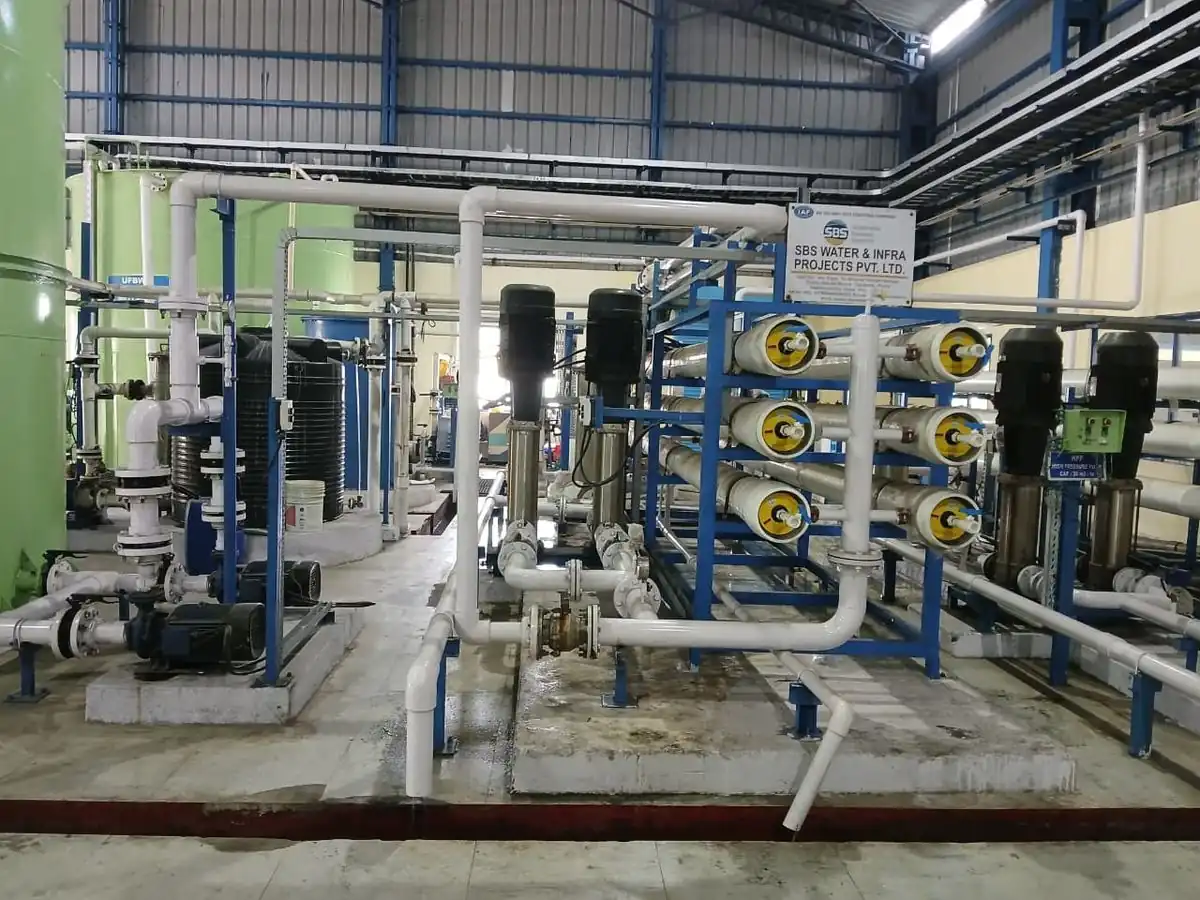 Indoor RO membrane skid with high-pressure pumps