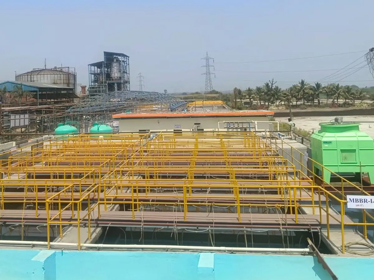 MBBR biological reactor with blower air grid and walkways built by SBS Water