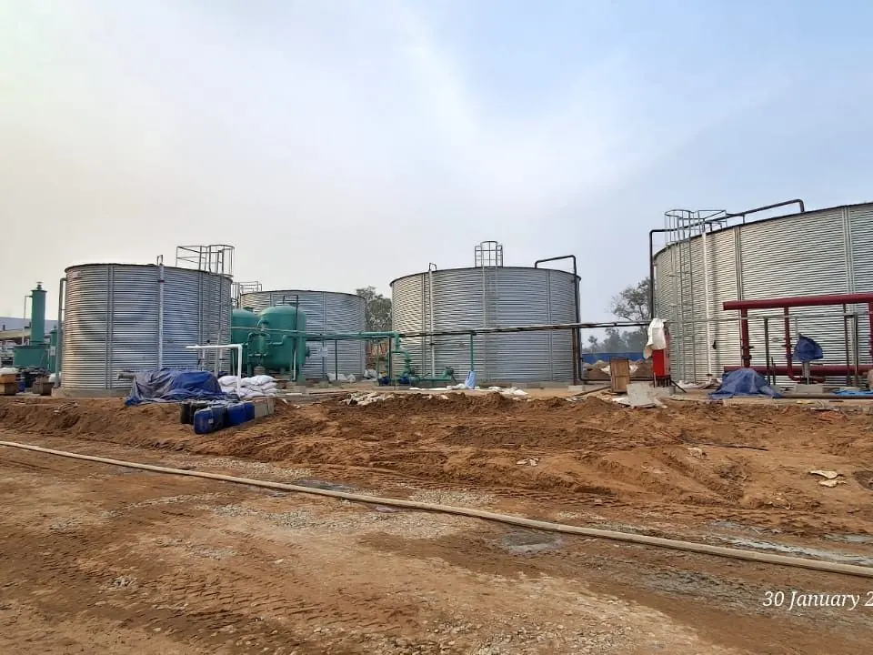 Raw water storage tanks of the WTP and CPU scheme at New Look Biofuels, Raipur