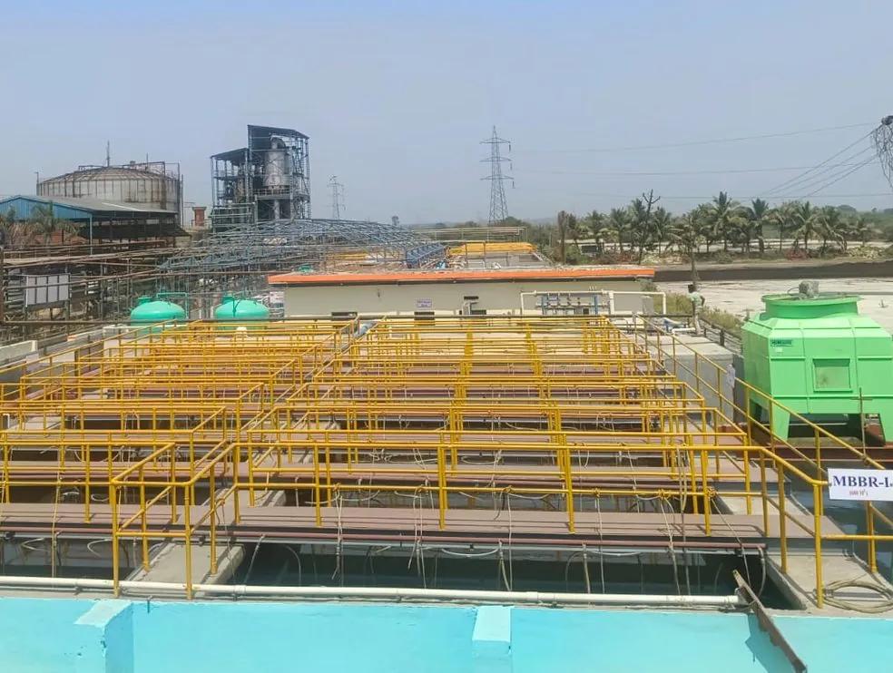 MBBR biological treatment tanks at an SBS Water effluent treatment plant